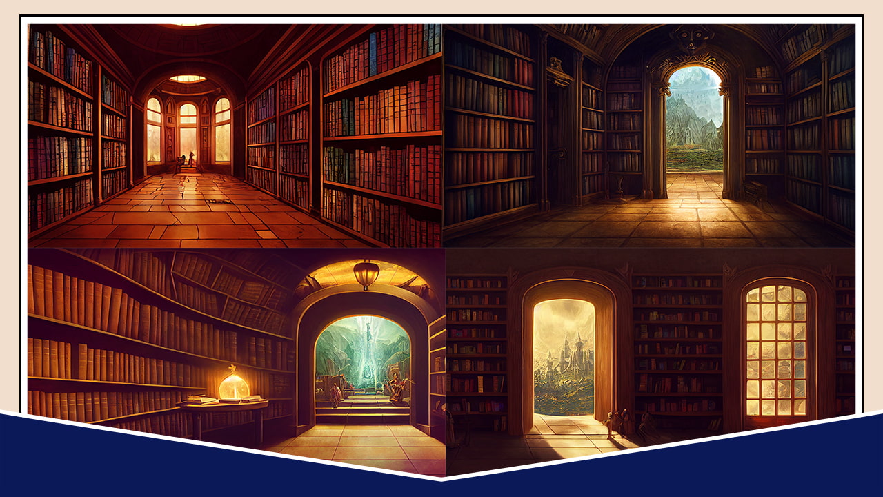 2D背景素材集-図書館(40枚)