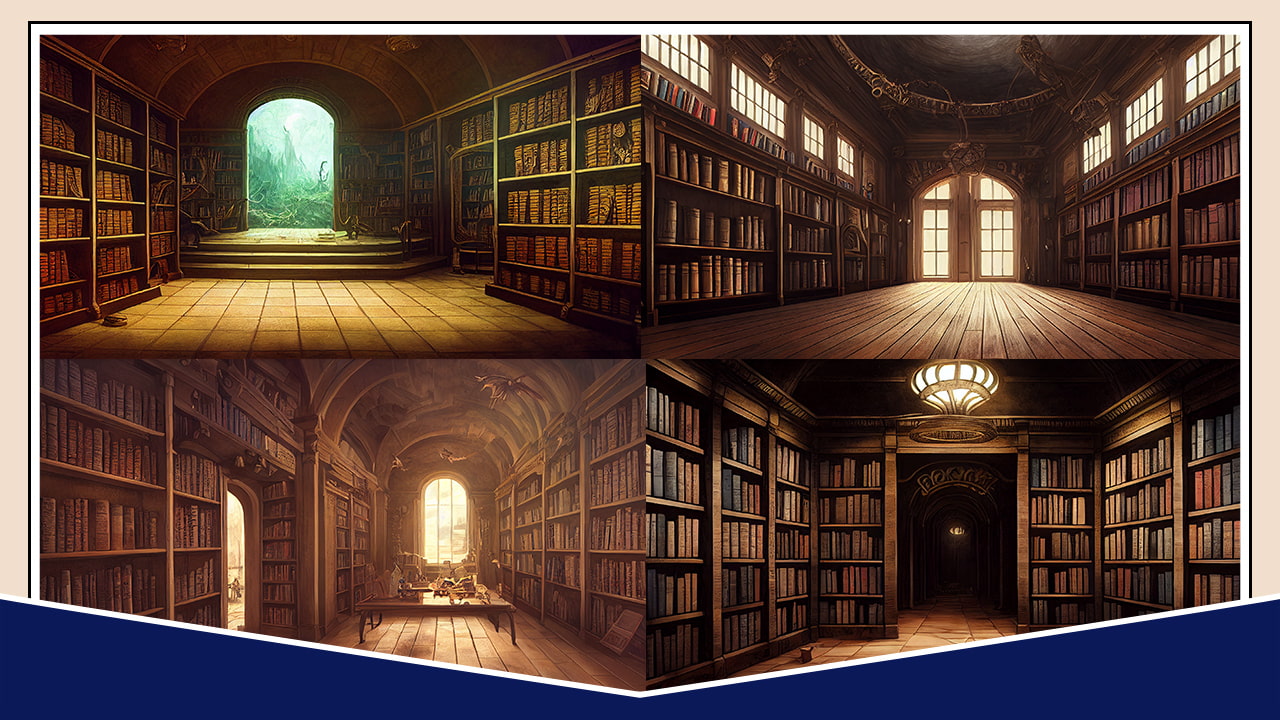 2D背景素材集-図書館(40枚)