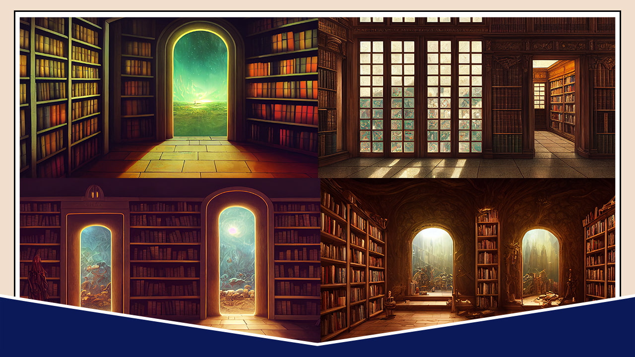 2D背景素材集-図書館(40枚)