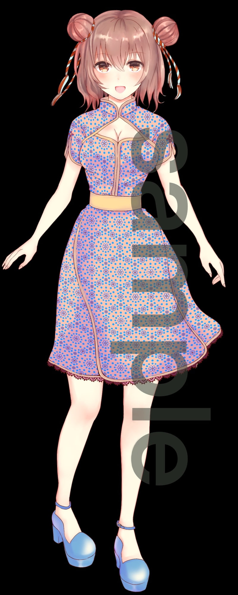 チャイナドレスの女の子立ち絵4