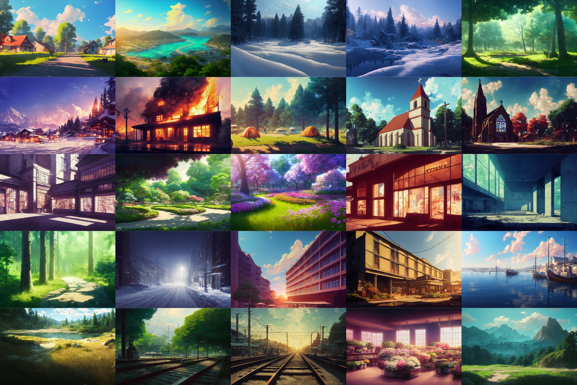 【現代系イラスト調】著作権フリーの高解像度背景(画像100枚)