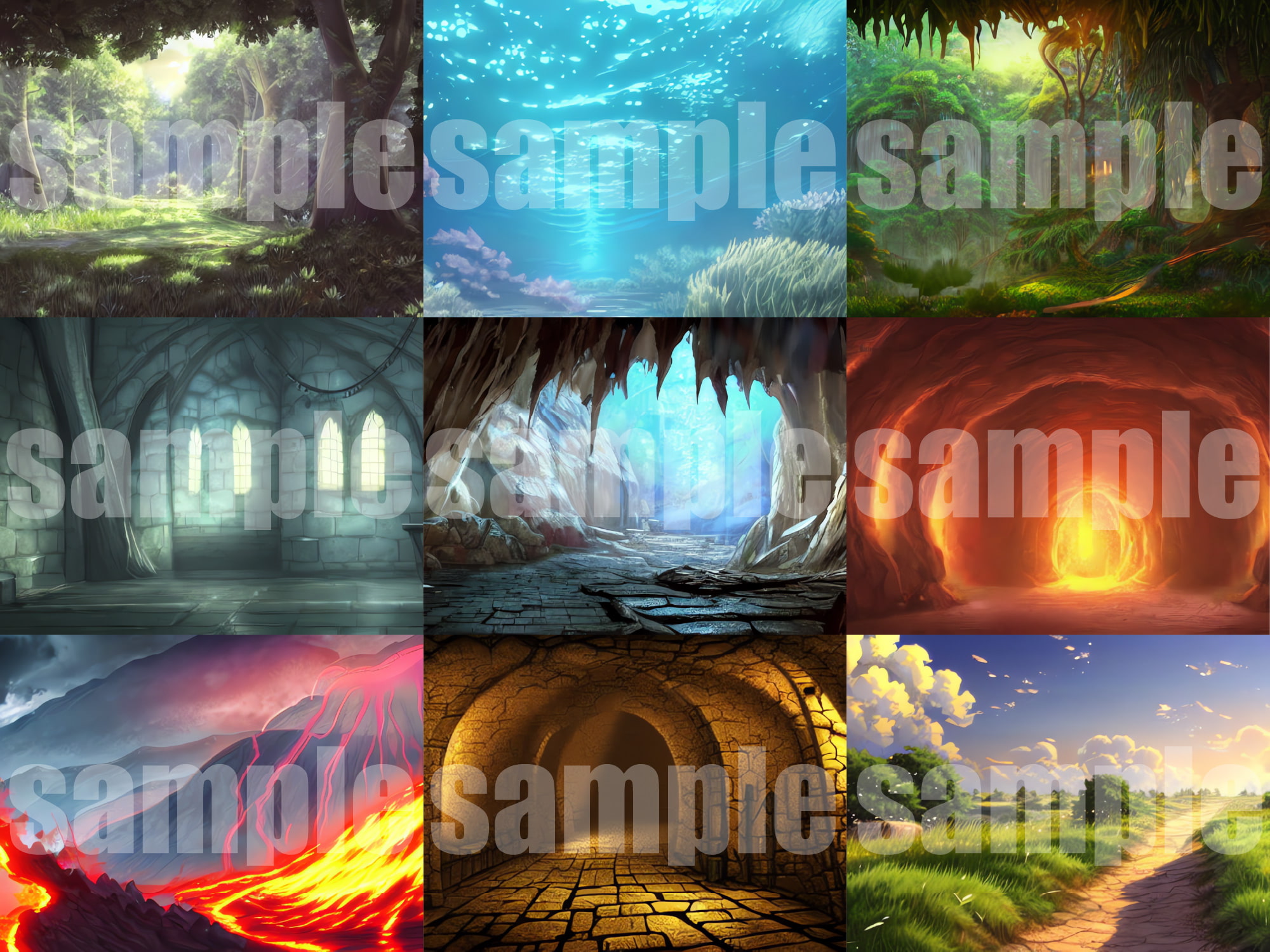 AI背景素材集『ダンジョン背景編』