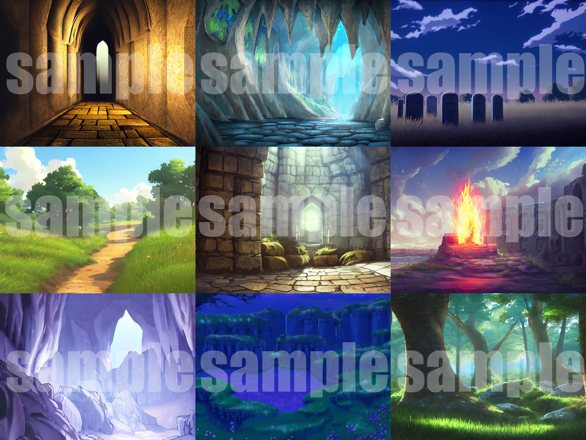 AI背景素材集『ダンジョン背景編』