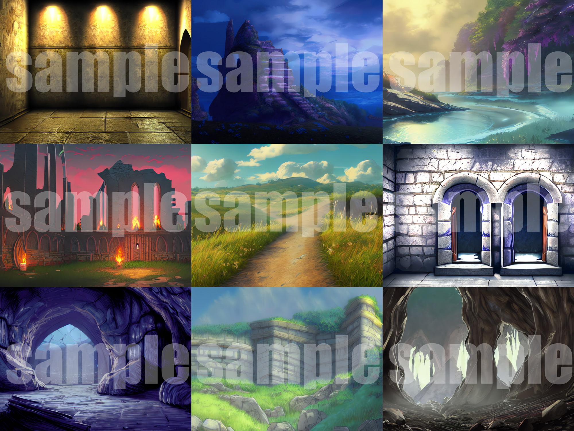 AI背景素材集『ダンジョン背景編』