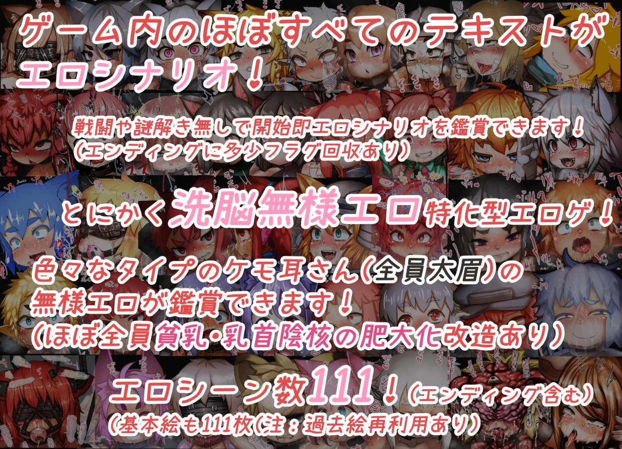 記憶喪失冒険者ケモ耳さんが洗脳改造された住民のケモ耳さんたちの無様エロすぎる記録を調査しながら町の脱出を目指すだけのゲーム