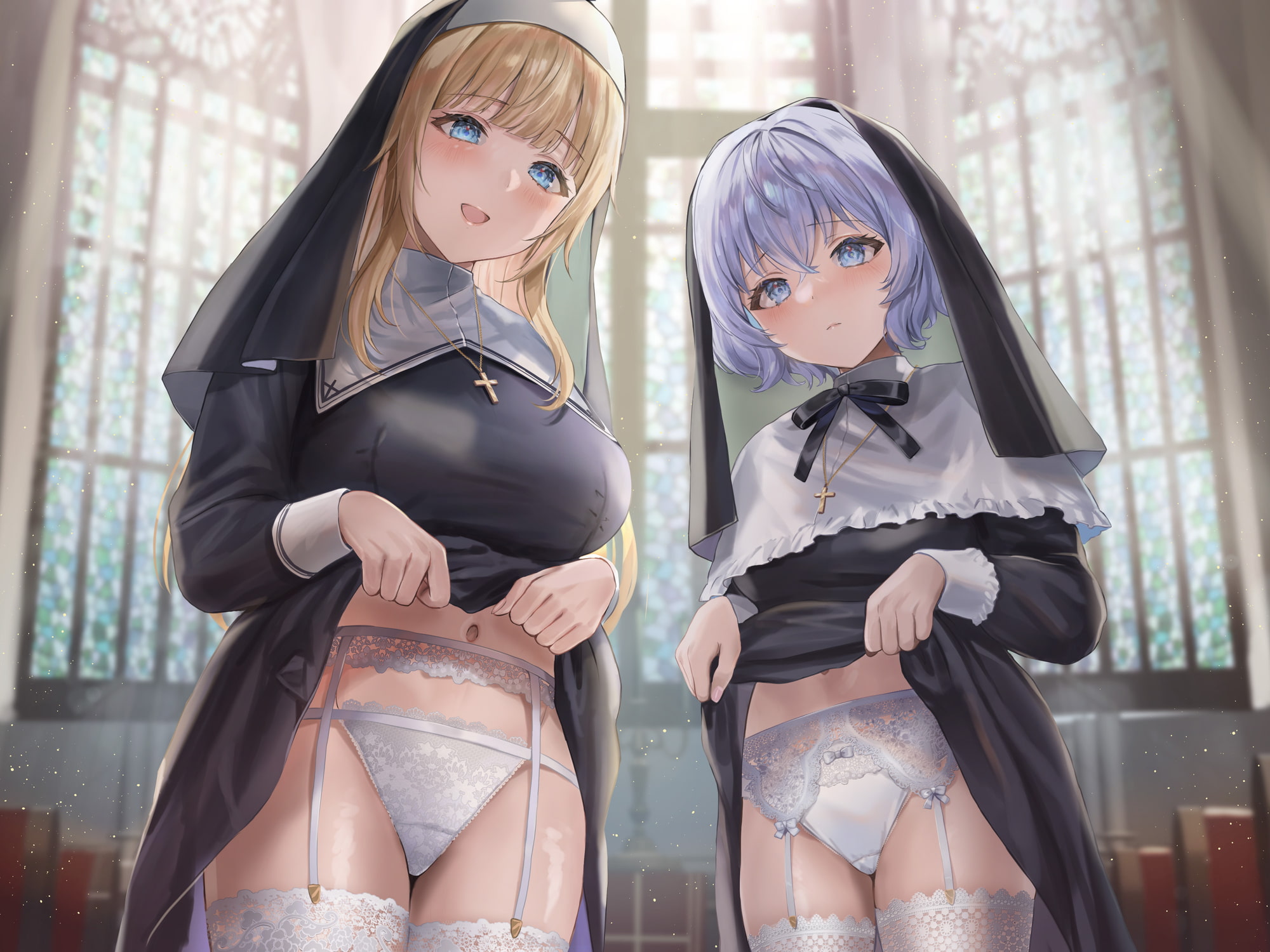 【期間限定330円!裸イラスト付き】シスター姉妹は今日も罰(精液)を受け入れる【KU100】