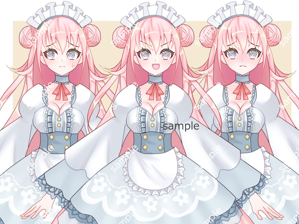 全身立ち絵素材・ファンタジー衣装011《エレガントメイド》