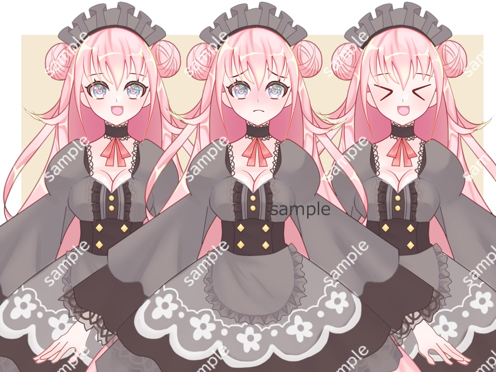 全身立ち絵素材・ファンタジー衣装011《エレガントメイド》