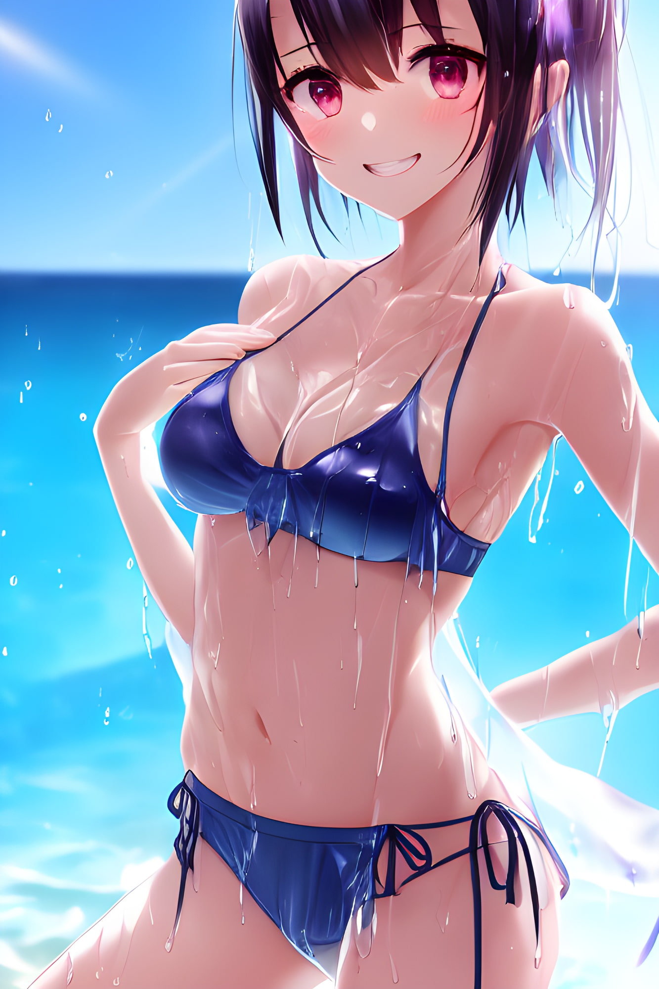 水のしたたる水着少女