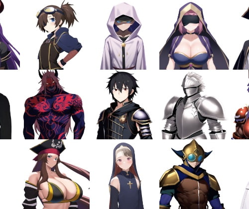 【職業別キャラクター立ち絵2】著作権フリーの画像素材(100枚)