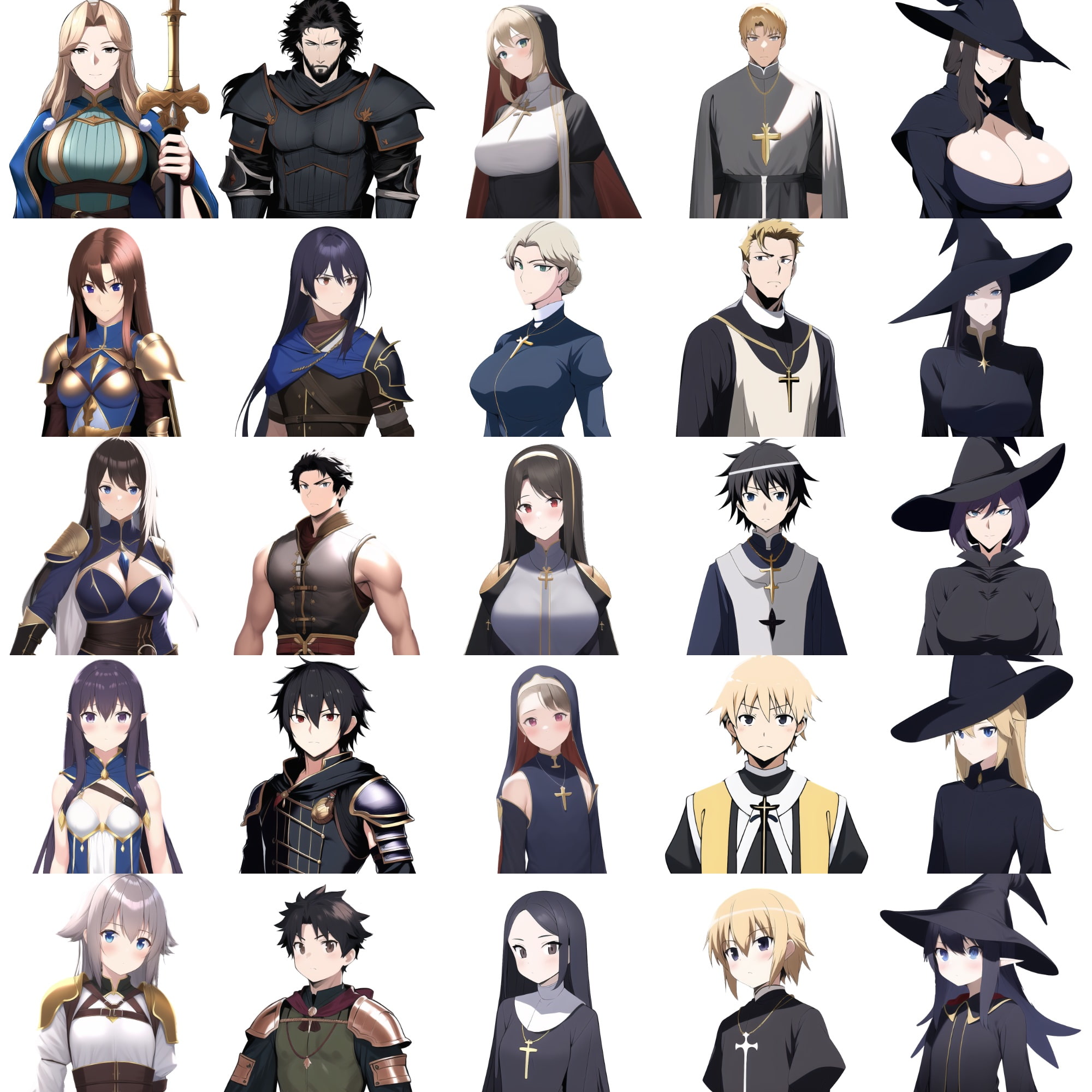 【職業別キャラクター立ち絵2】著作権フリーの画像素材(100枚)