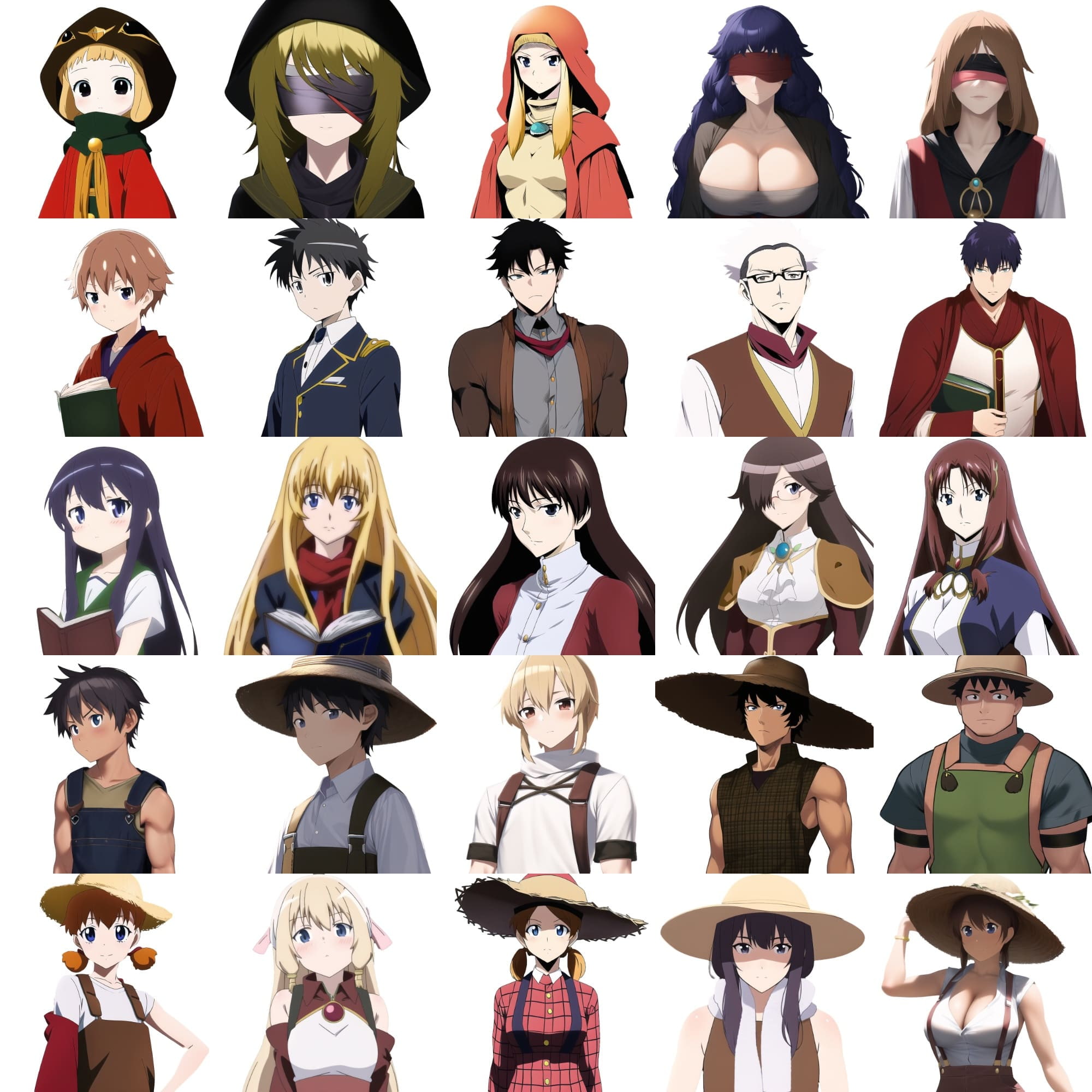 【職業別キャラクター立ち絵3】著作権フリーの画像素材(100枚)