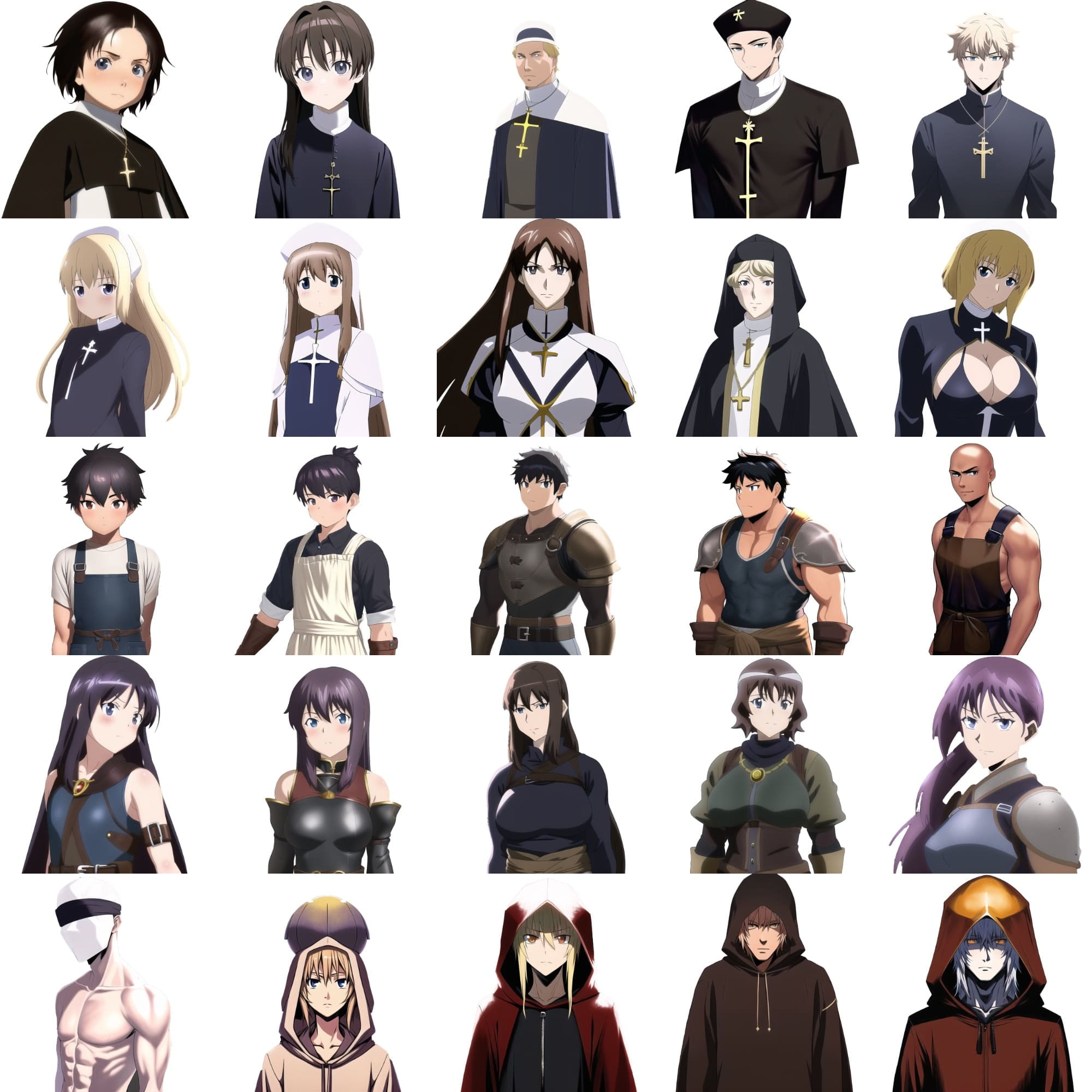 【職業別キャラクター立ち絵3】著作権フリーの画像素材(100枚)