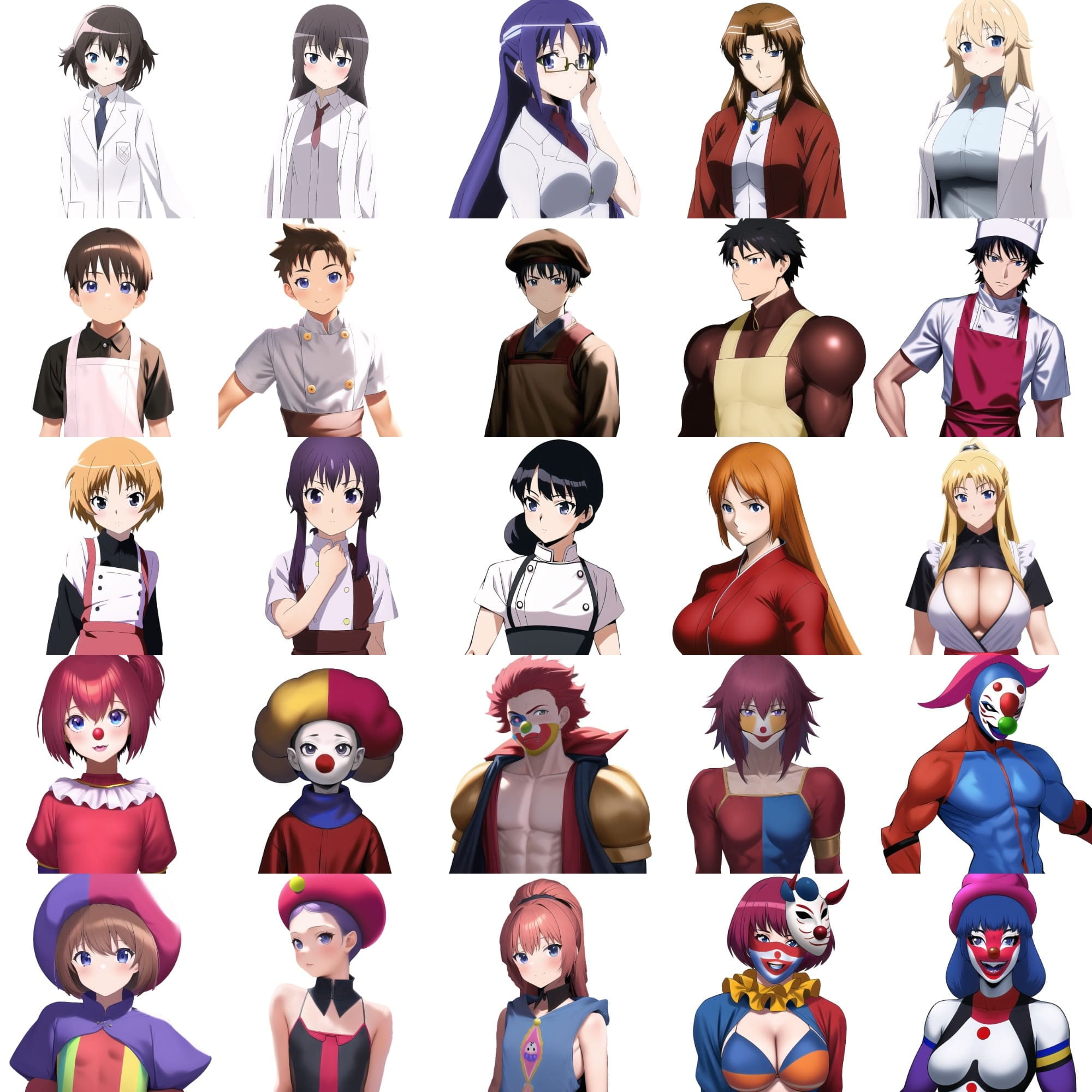 【職業別キャラクター立ち絵3】著作権フリーの画像素材(100枚)