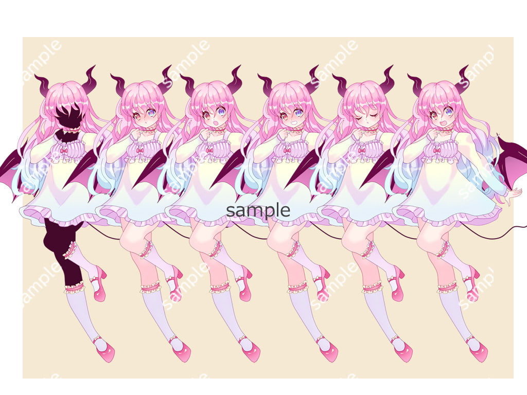 全身立ち絵素材・ファンタジー衣装012《ちいさなサキュバス》