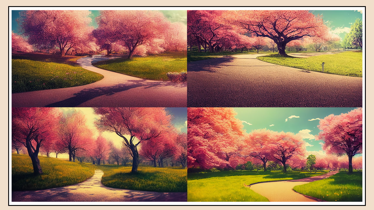 2D背景素材集-ピンクの森公園(100枚)