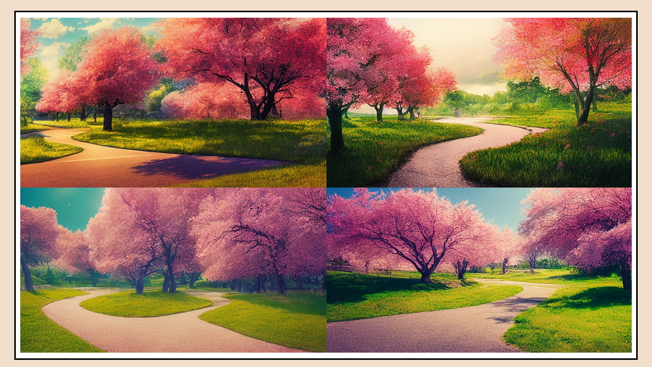 2D背景素材集-ピンクの森公園(100枚)