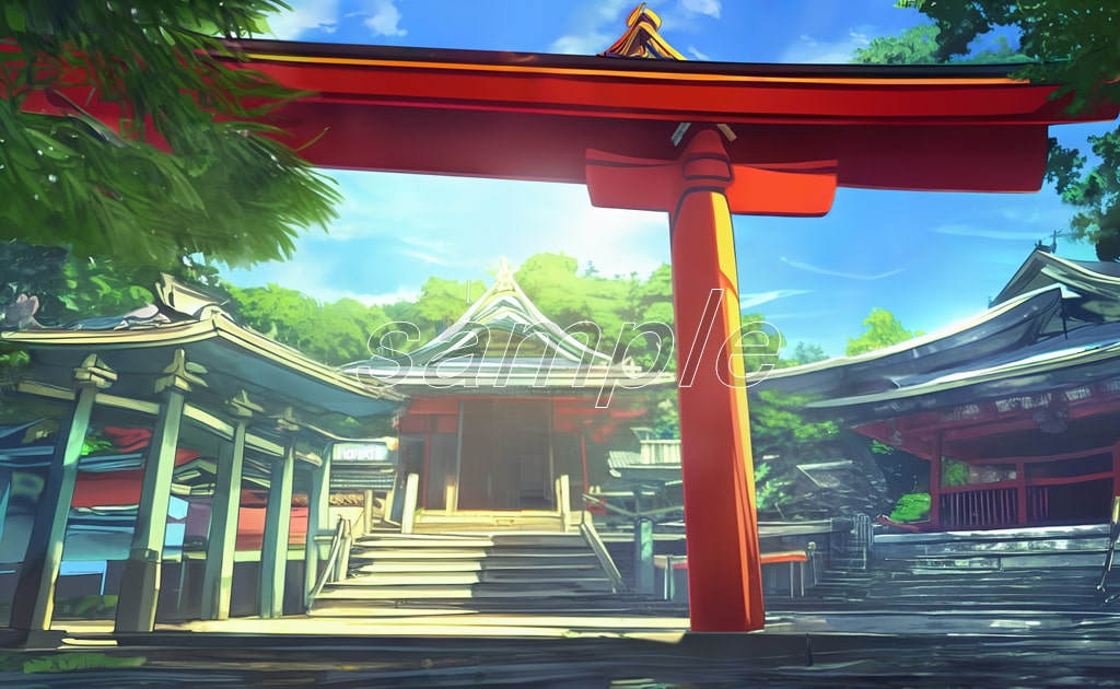 フリー背景素材集「神社と鳥居(1)」超高精細ビュー