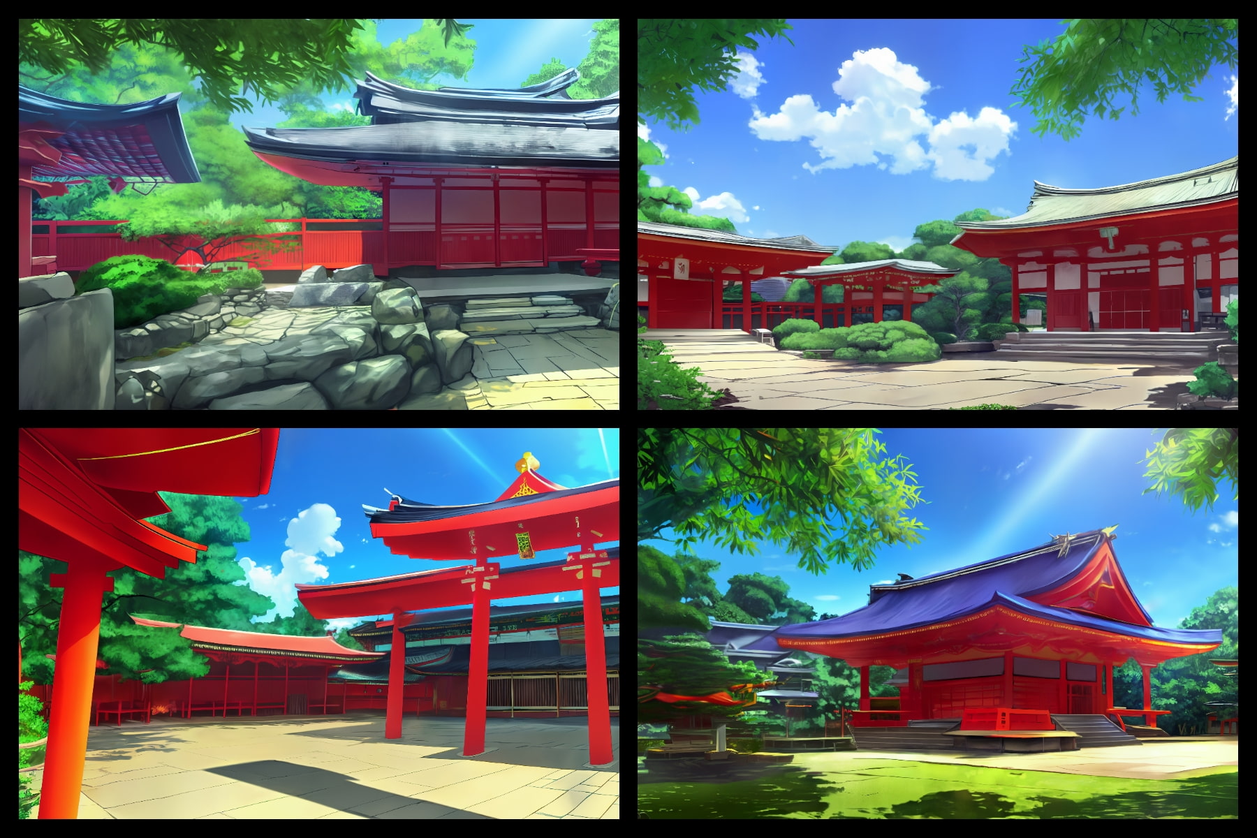 フリー背景素材集「神社と鳥居(1)」超高精細ビュー