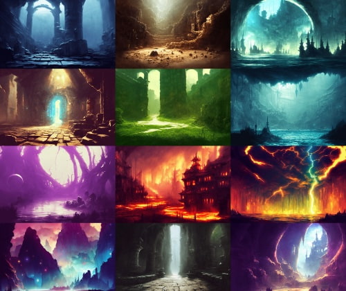 【洞窟などのダンジョン系背景】著作権フリーの高解像度画像(100枚)