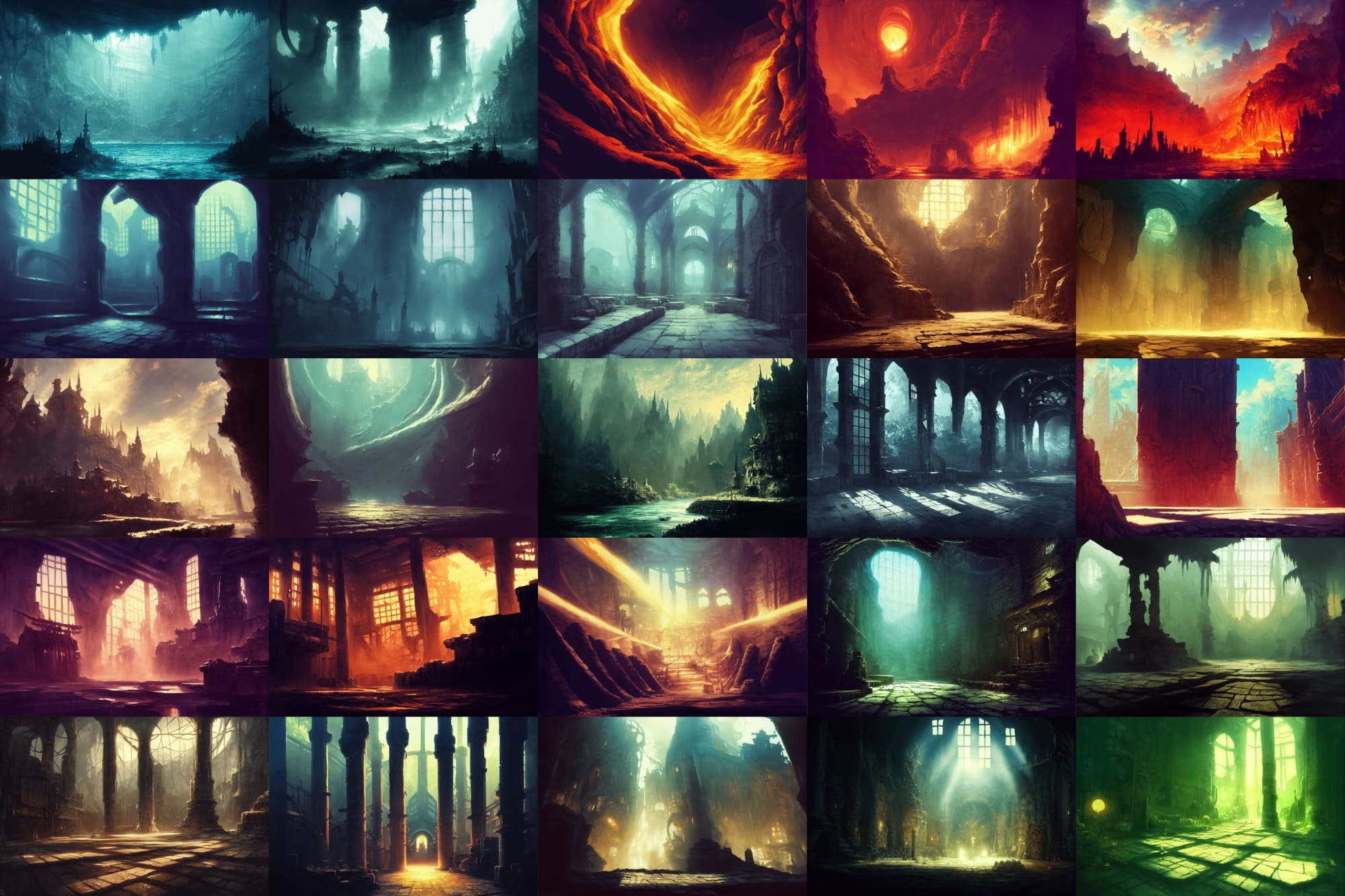 【洞窟などのダンジョン系背景】著作権フリーの高解像度画像(100枚)