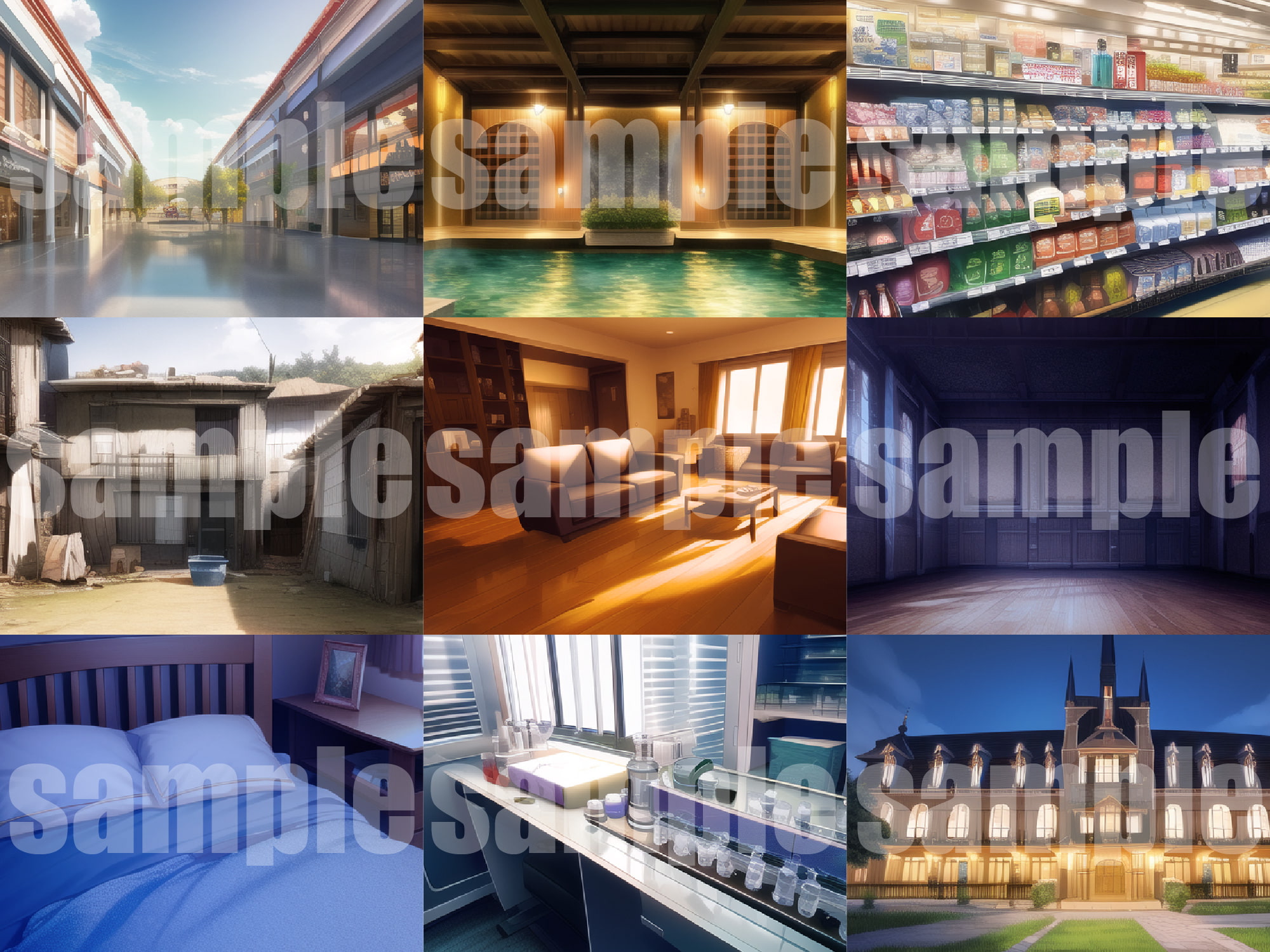 【1920×1080サイズ】シグラルAI素材集『現代背景編』