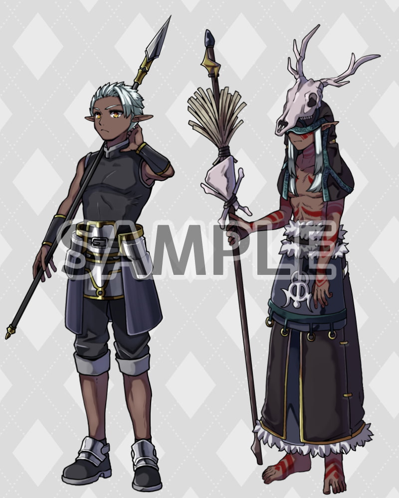 ファンタジーキャラクター 立ち絵素材 ダークエルフ冒険者(男性)