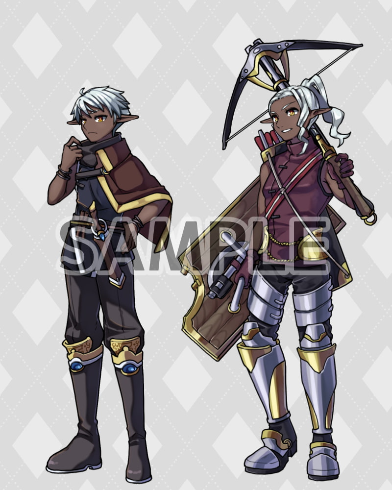 ファンタジーキャラクター 立ち絵素材 ダークエルフ冒険者(男性)