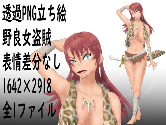 透過PNG立ち絵_野良女山賊_表情差分なし