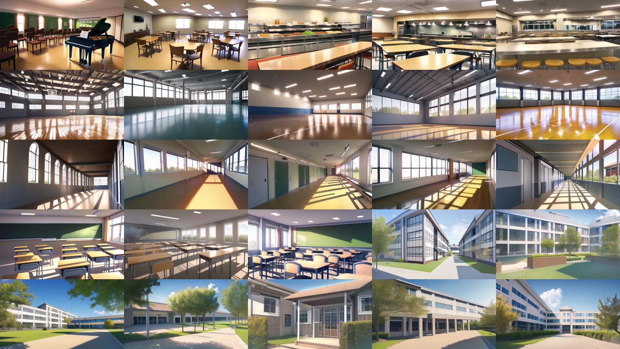 【アニメ調の学校や学園系背景】著作権フリーの高解像度画像(100枚)