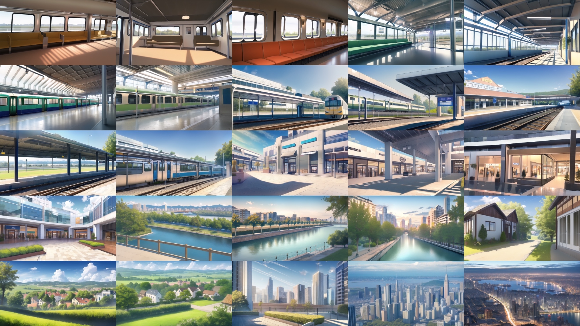 【アニメ調の街系背景】著作権フリーの高解像度画像(100枚)