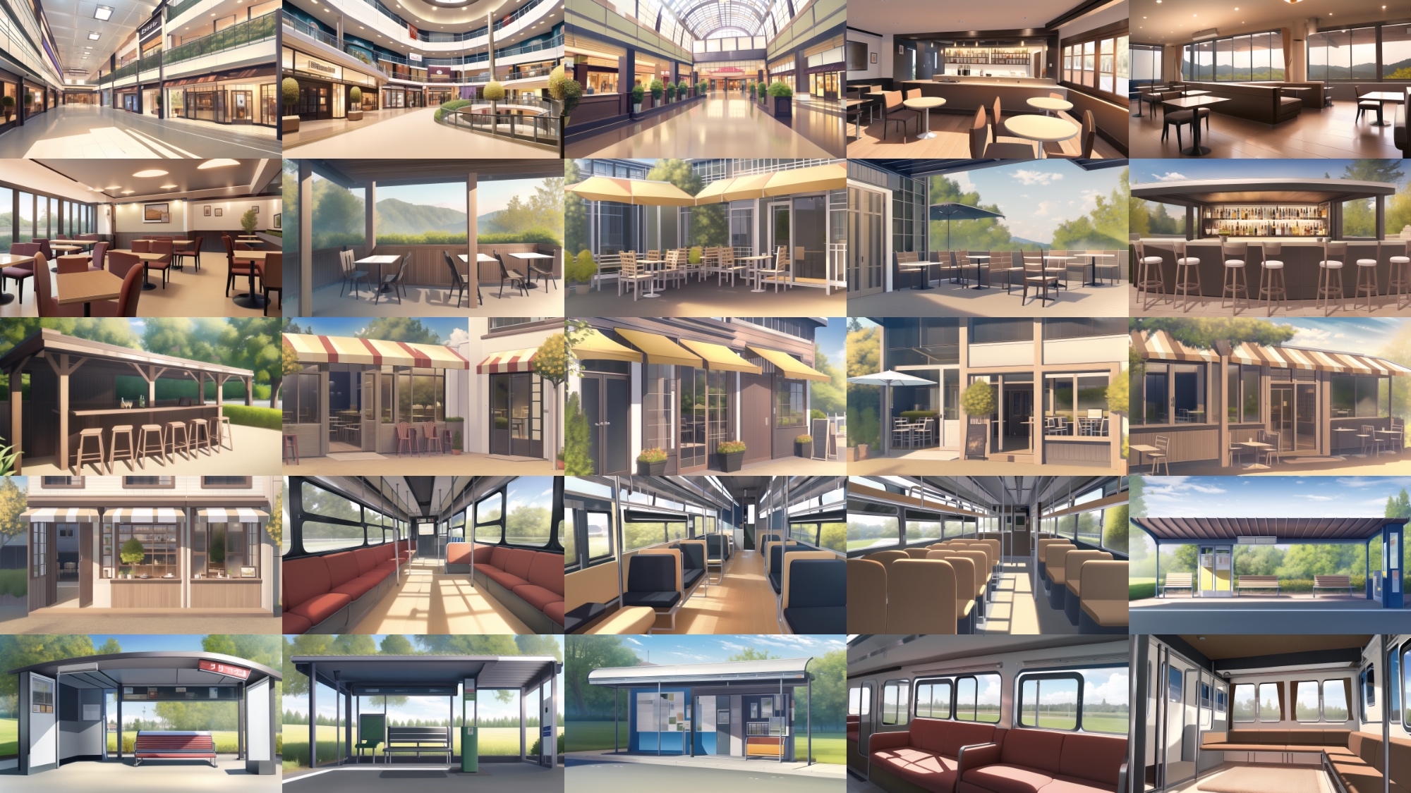 【アニメ調の街系背景】著作権フリーの高解像度画像(100枚)