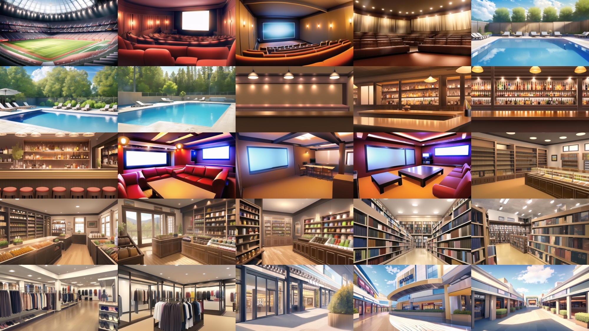 【アニメ調の街系背景】著作権フリーの高解像度画像(100枚)