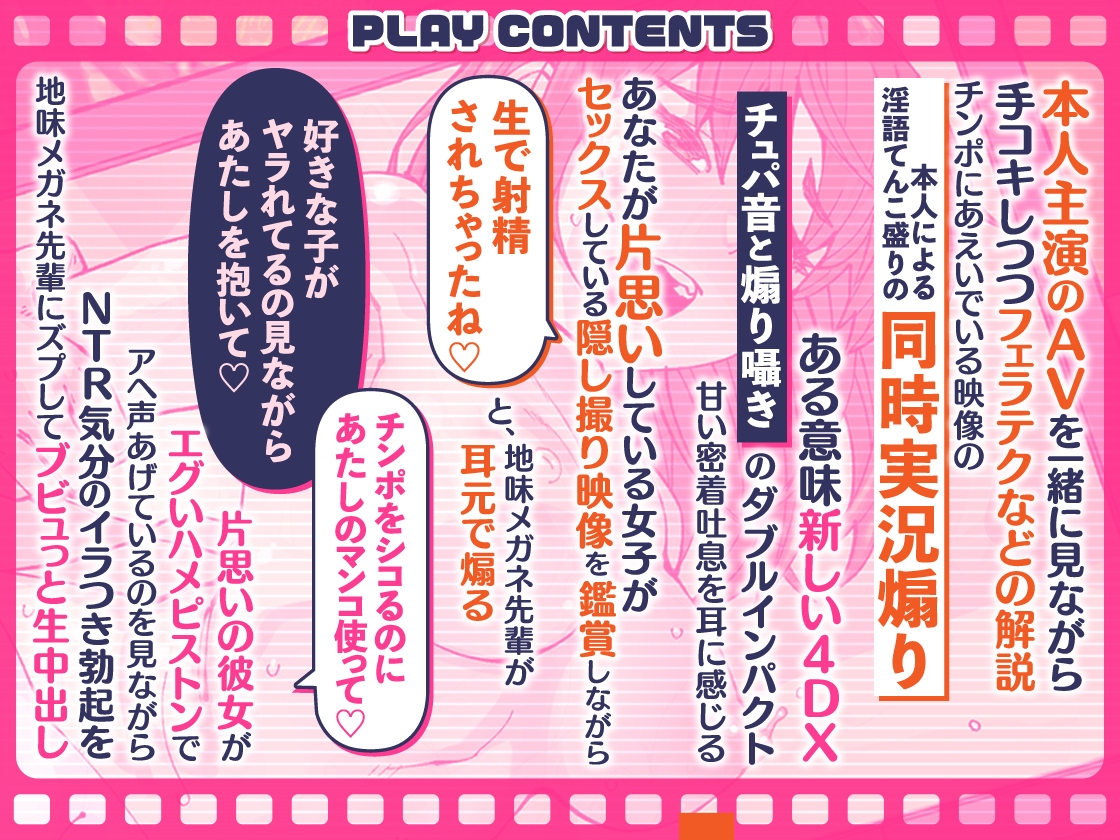 【どスケベ学園祭】主演&監督! 地味メガネ先輩の囁きコメンタリーつきAV上映会 ～AV研究会自主制作作品個室鑑賞BOX～【6サークル合同企画】