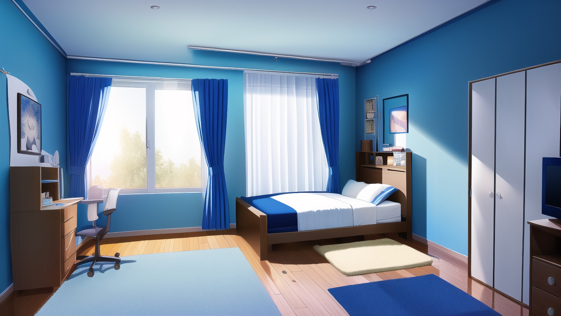 【アニメ調の家や室内系背景】著作権フリーの高解像度画像(100枚)