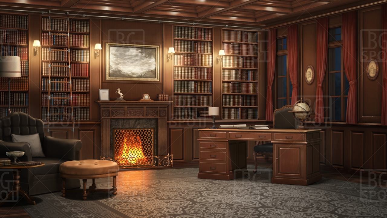 BG_暖炉のある書斎_ver0.1