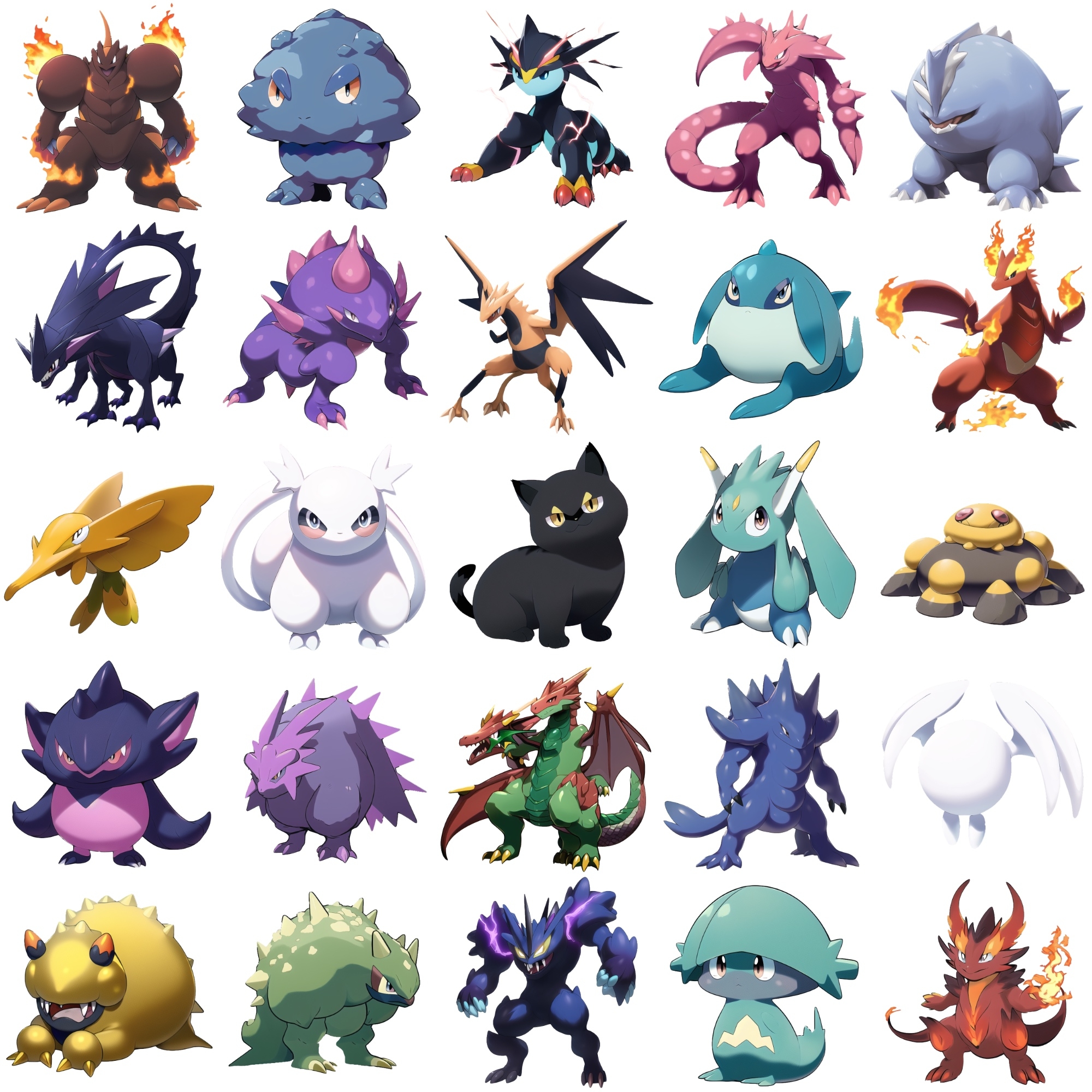 【アニメ調のモンスター立ち絵1】著作権フリーの高解像度画像(100枚)