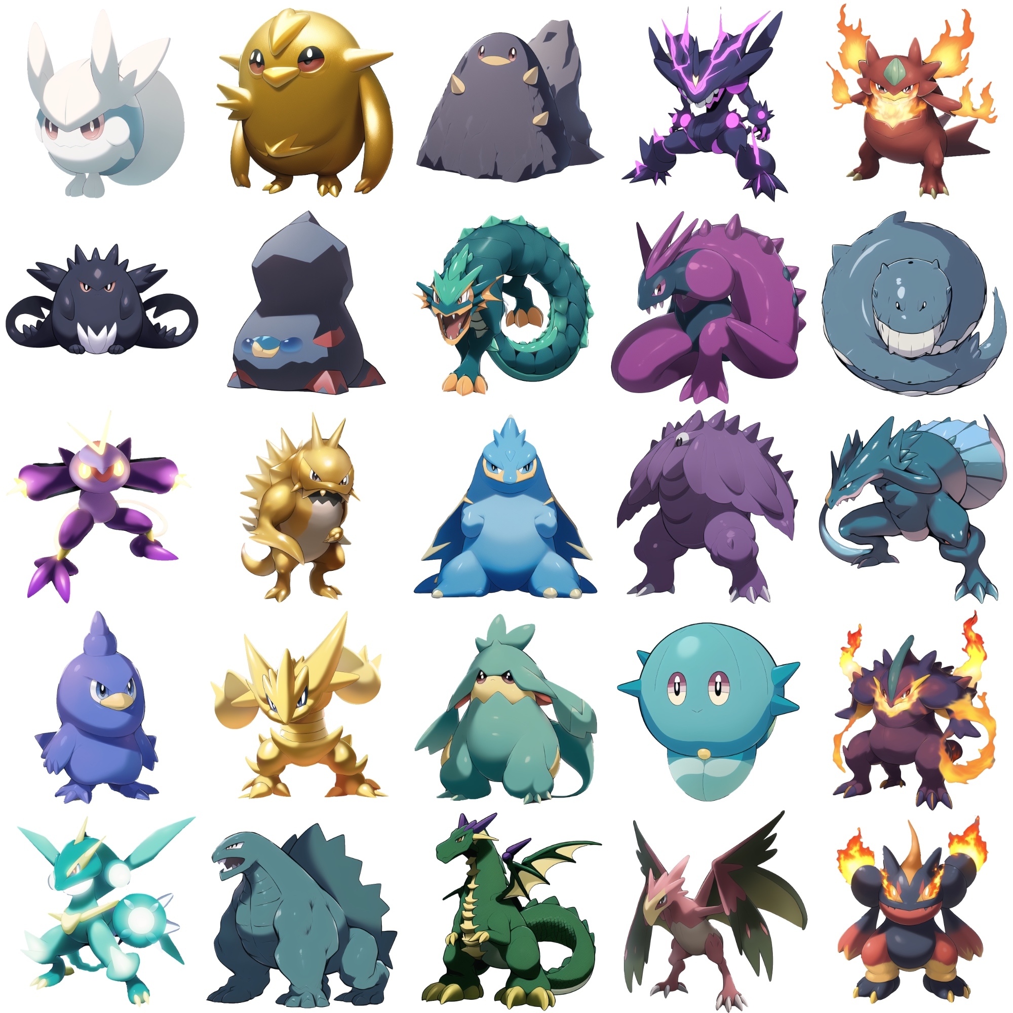 【アニメ調のモンスター立ち絵1】著作権フリーの高解像度画像(100枚)