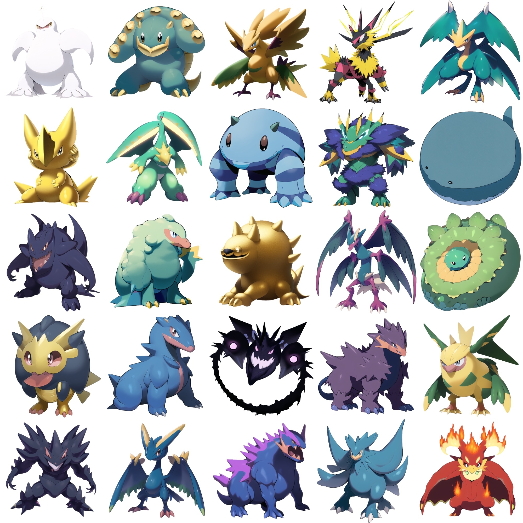 【アニメ調のモンスター立ち絵1】著作権フリーの高解像度画像(100枚)