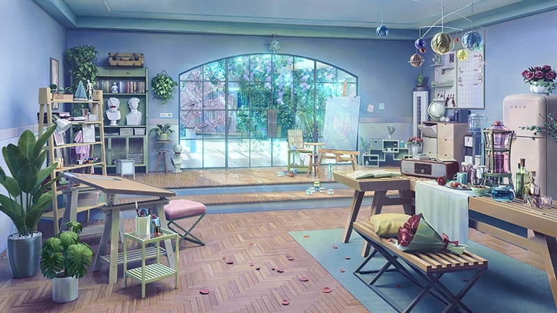 背景素材:美術の空間 (画室)