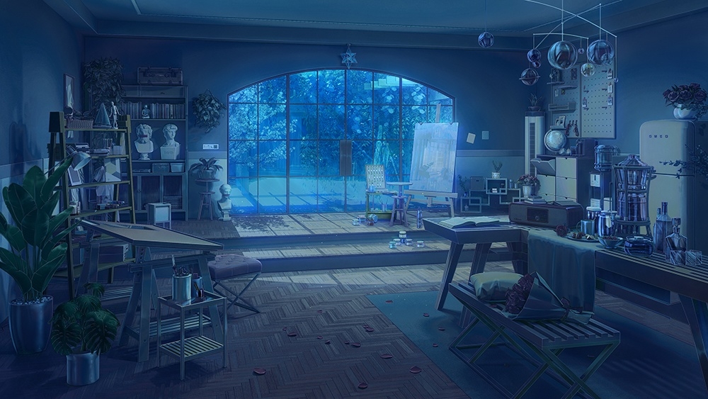 背景素材:美術の空間 (画室)