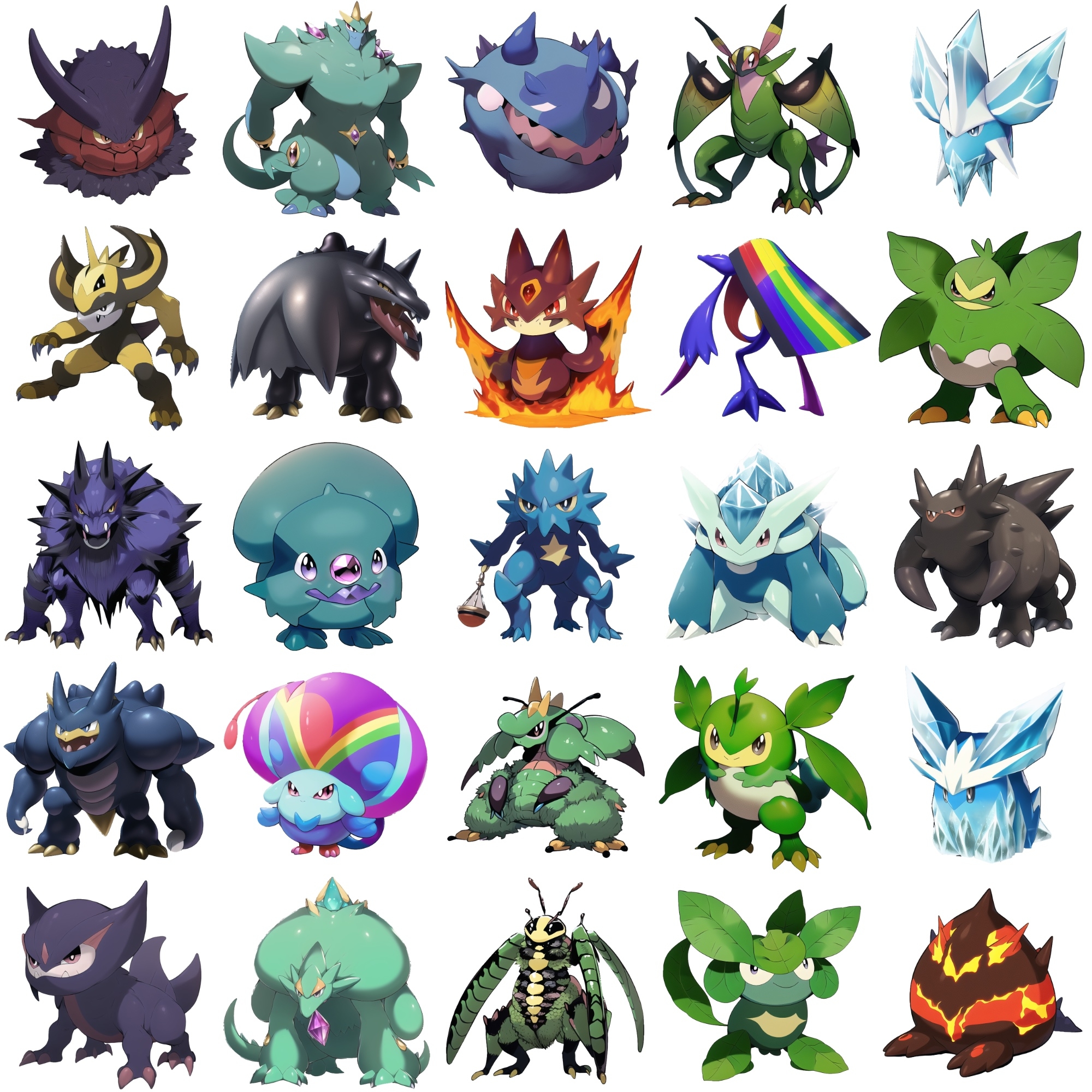 【アニメ調のモンスター立ち絵2】著作権フリーの高解像度画像(100枚)