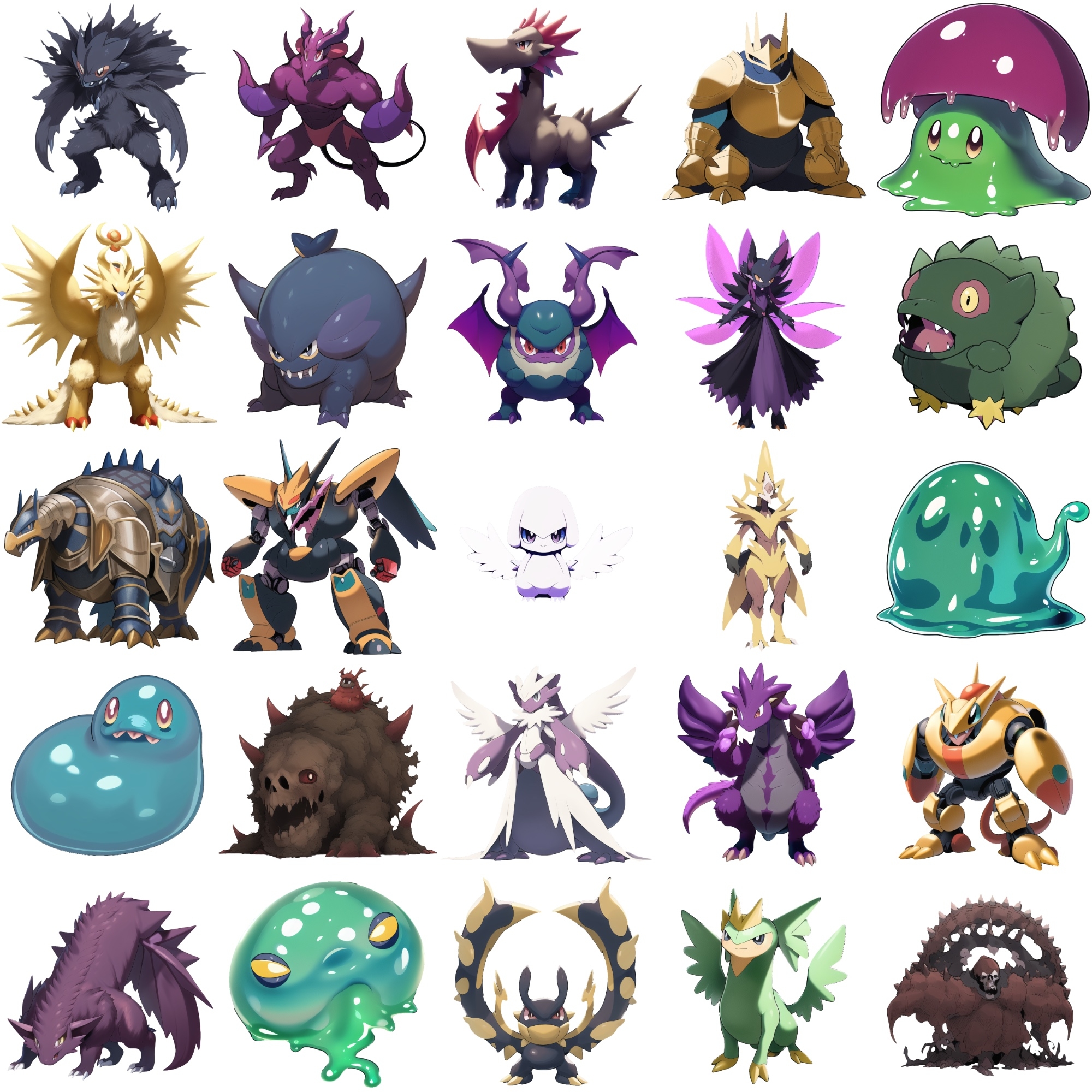 【アニメ調のモンスター立ち絵3】著作権フリーの高解像度画像(100枚)