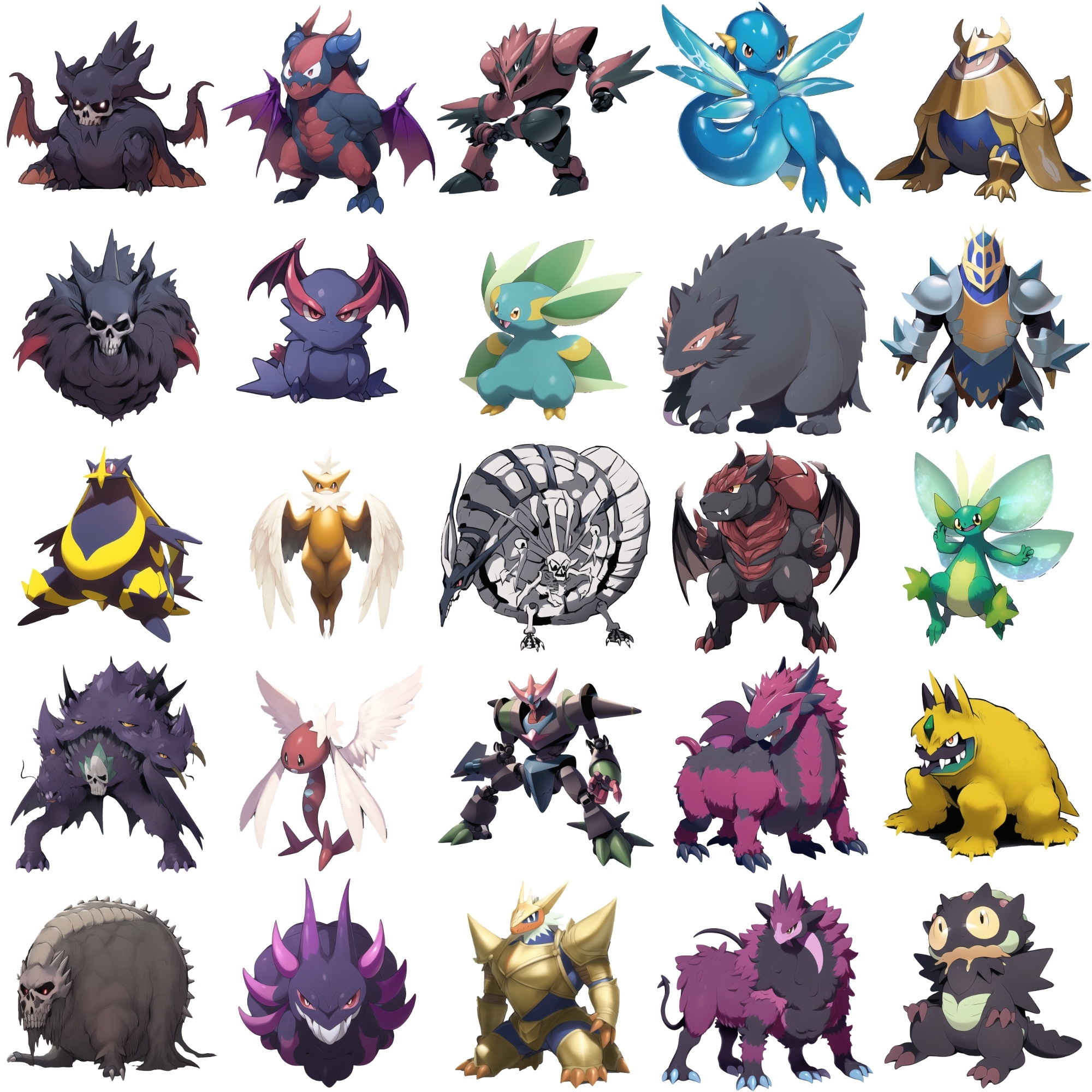 【アニメ調のモンスター立ち絵3】著作権フリーの高解像度画像(100枚)