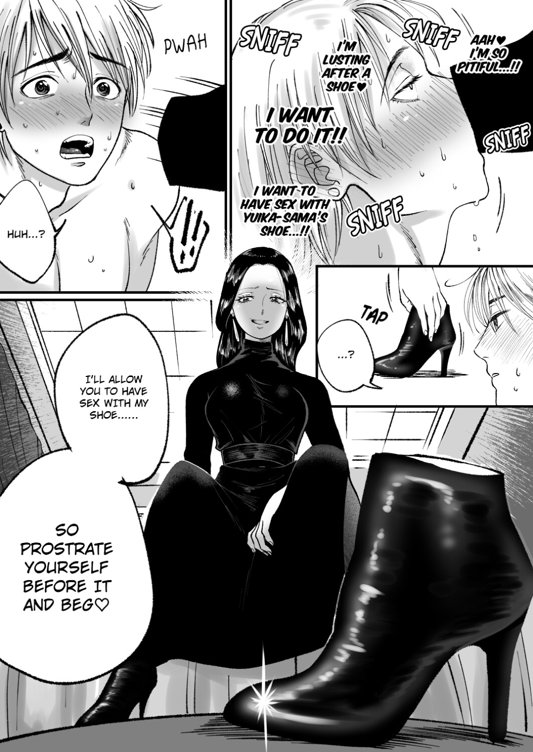 I'm handsome maccho men, but because of my small penis I was turned into a masochist with a shoe fetish