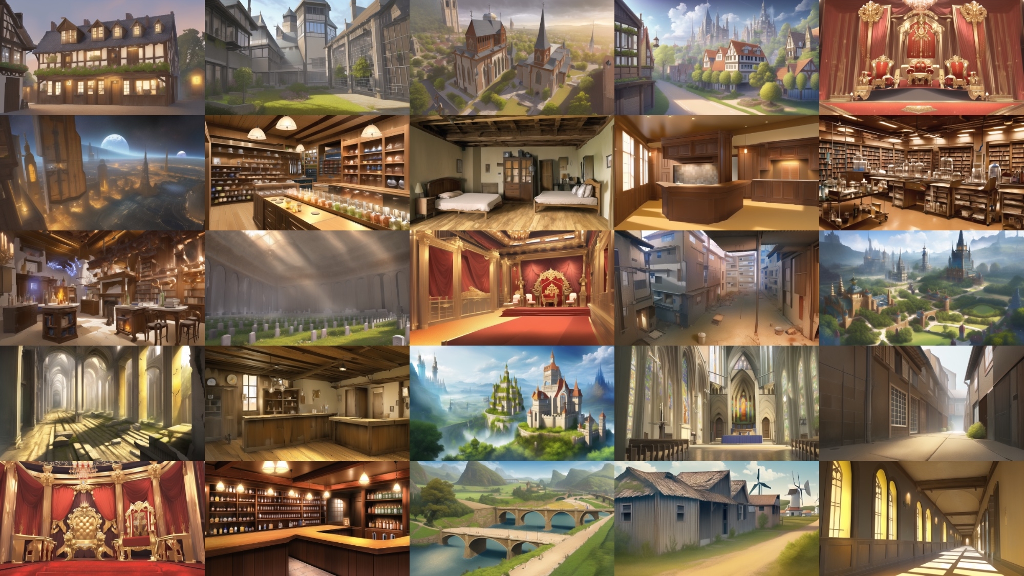 【アニメ調の幻想系背景】著作権フリーの高解像度画像(100枚)