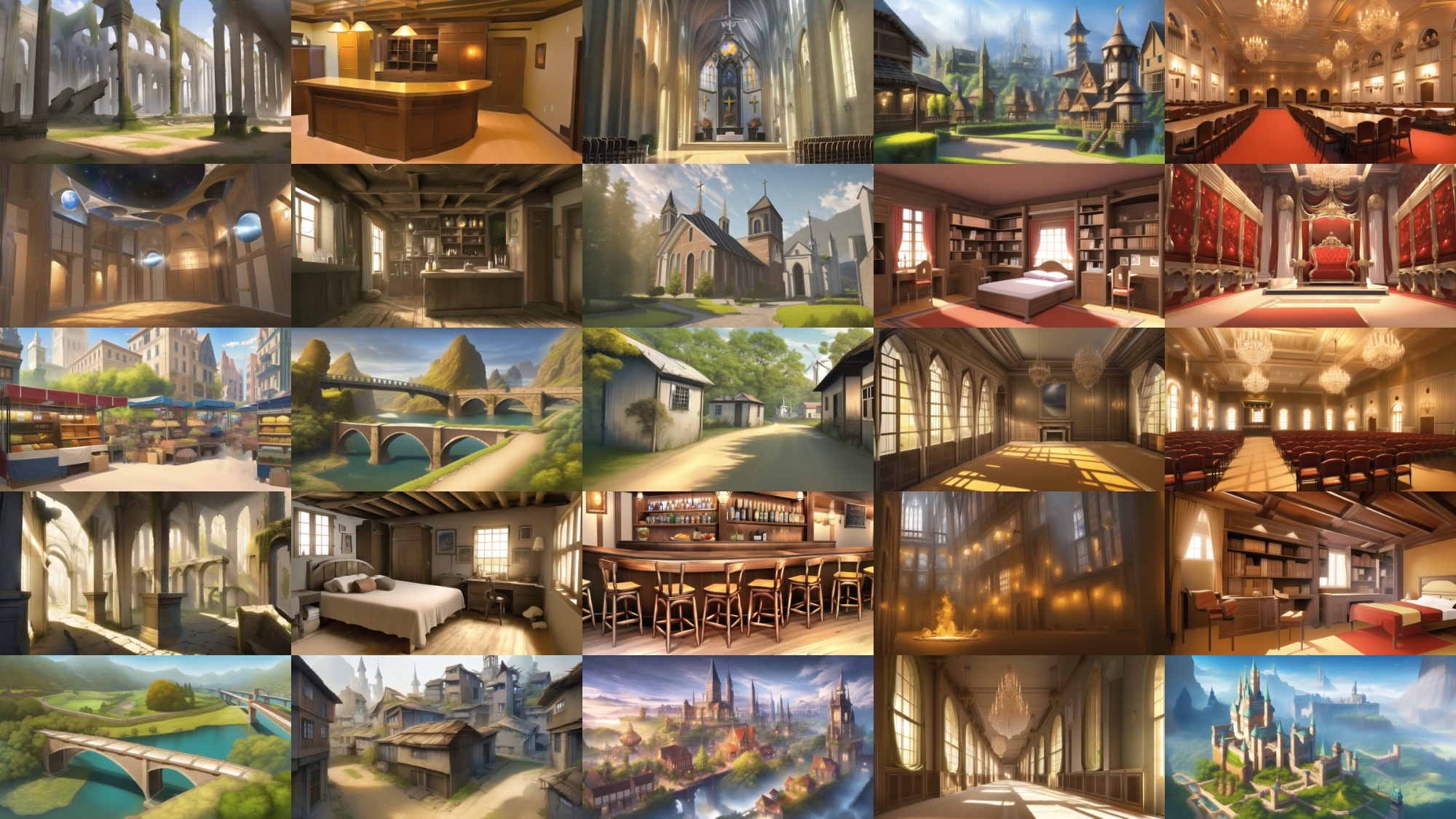 【アニメ調の幻想系背景】著作権フリーの高解像度画像(100枚)