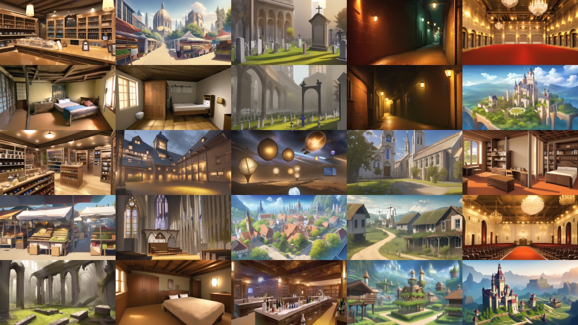 【アニメ調の幻想系背景】著作権フリーの高解像度画像(100枚)