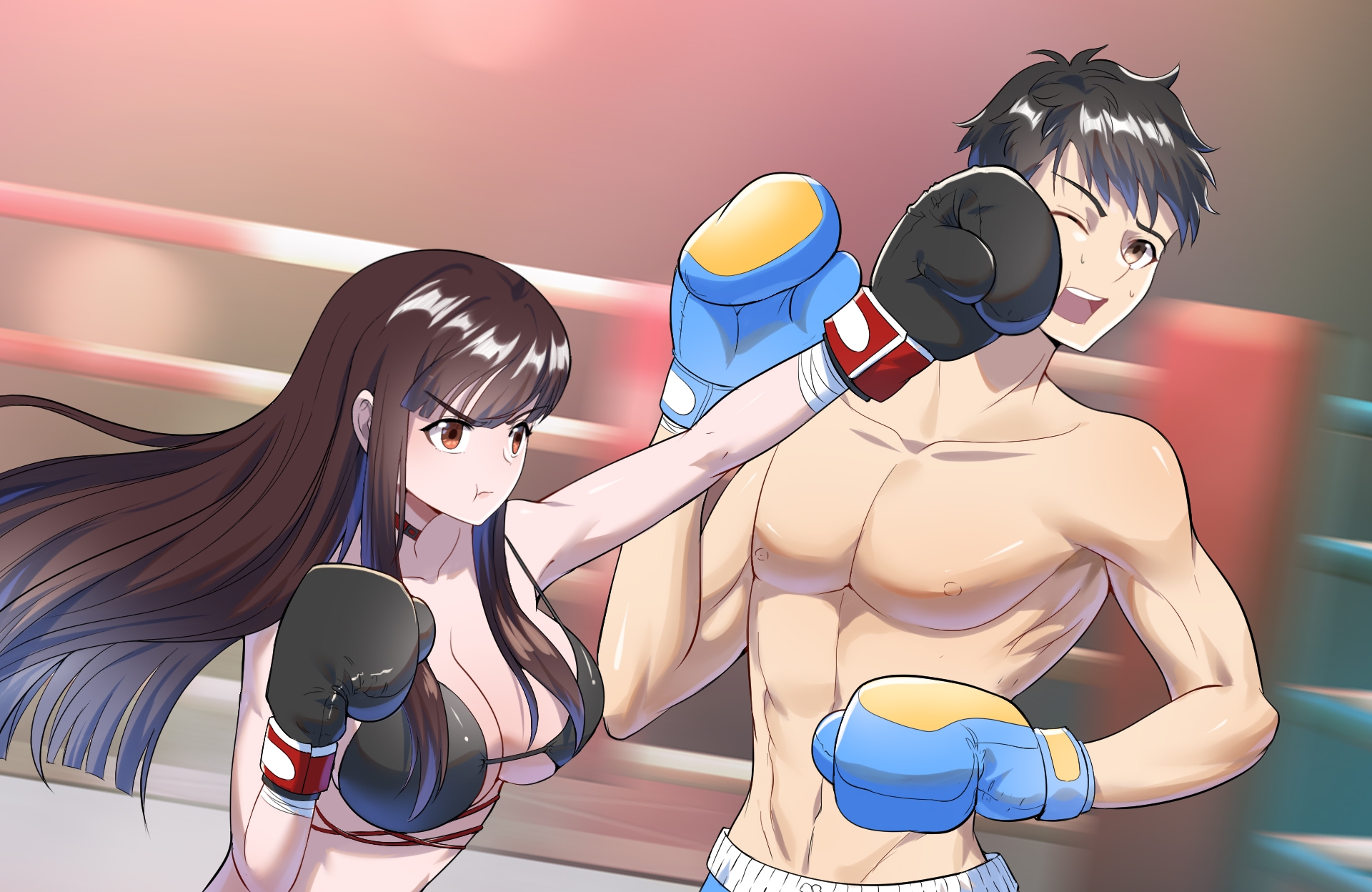 体育祭男女対抗戦 ボクシング部のエースVSおっとり系アイドル女子