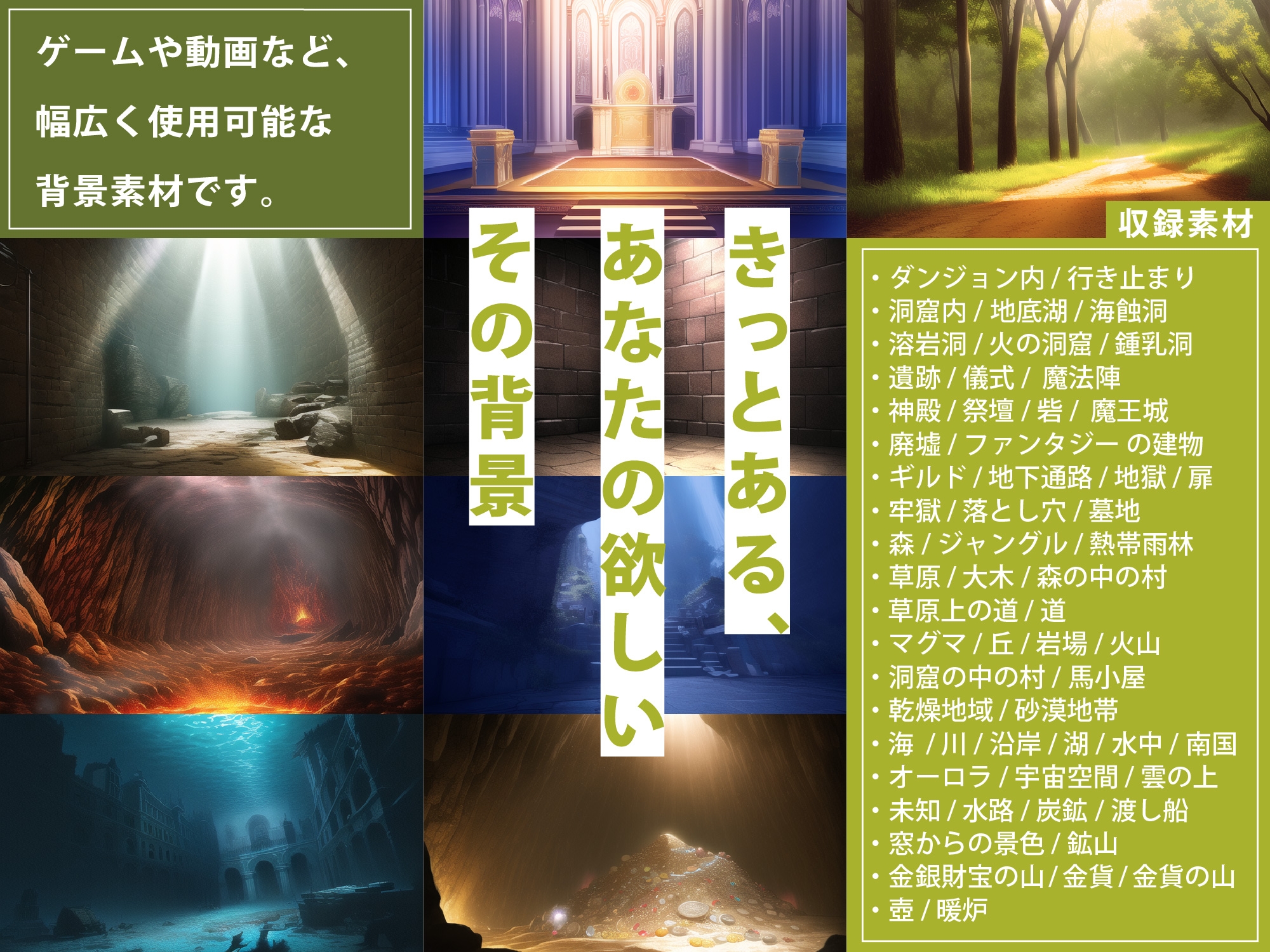 【1920×1080サイズ】シグラルAI素材集『ダンジョン背景編』